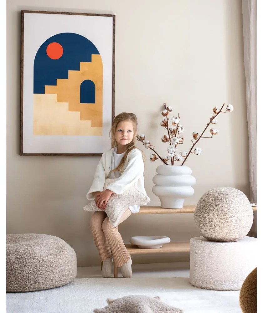 Krémszínű buklé gyerek puff – Wigiwama