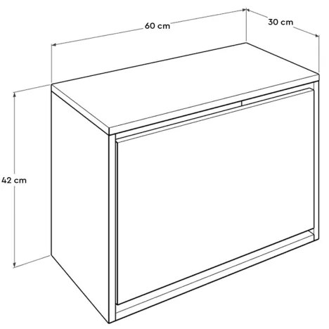 OSLO cipőtároló 42x60 cm barna