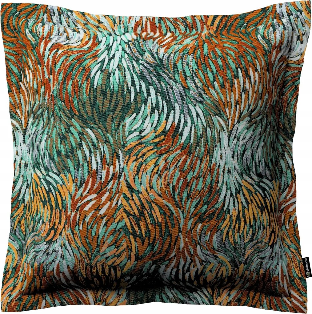 Párnahuzat 45x45 absztrakt zöld-narancs mintás