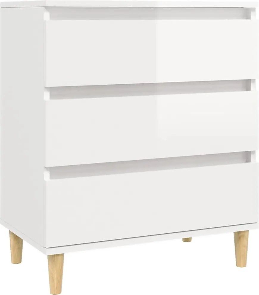 vidaXL magasfényű fehér szerelt fa tálalószekrény 60 x 35 x 70 cm