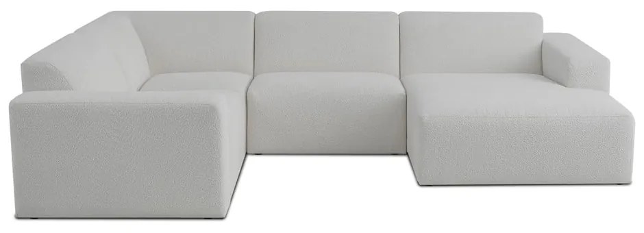 Fehér buklé sarokkanapé (U alakú) Roxy – Scandic