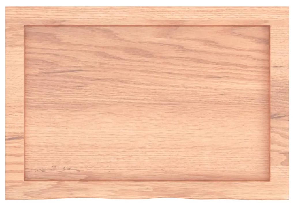 világosbarna kezelt tömör tölgyfa fali polc 60x40x(2-6) cm
