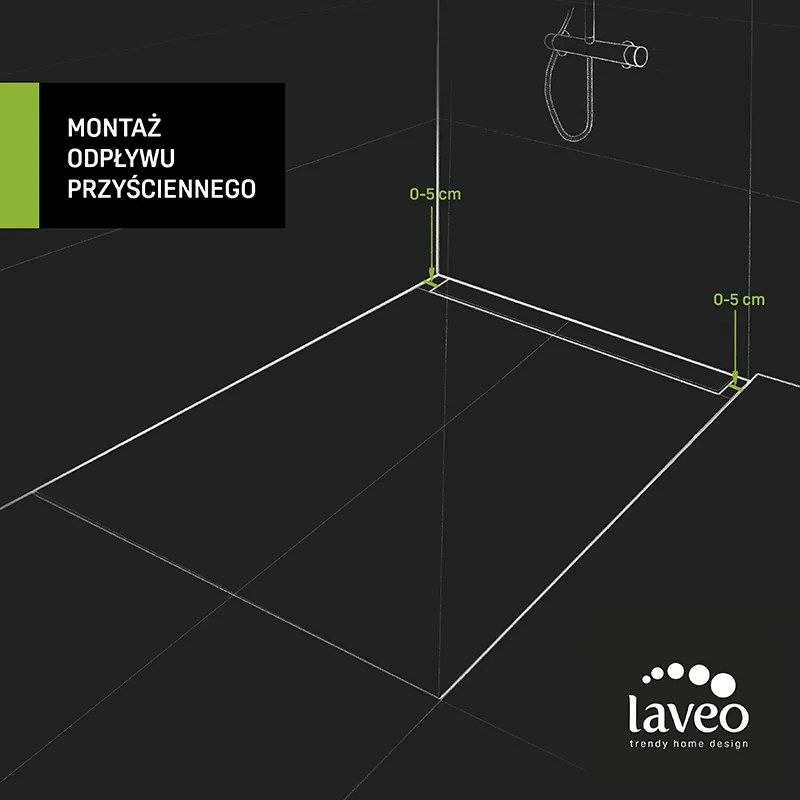 Laveo Basso, lineáris lefolyó ráccsal 60 cm, fekete, LAV-COB_761S