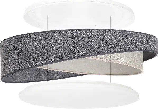 BRILAGI- LED mennyezeti lámpatest VELVET TWIST LED/24W/230V 4000K átm. 55 cm szürke/kr.