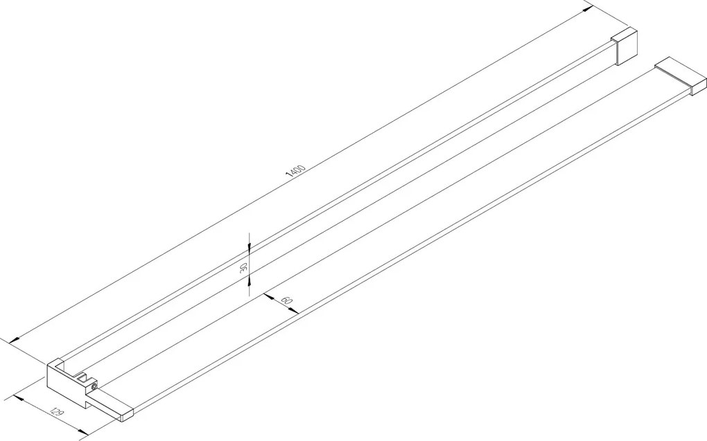 Erga Paris, polc/törülközőtartó zuhanyparavánhoz (max. 140cm), króm, ERG-V02-PARIS-SHELF-CR