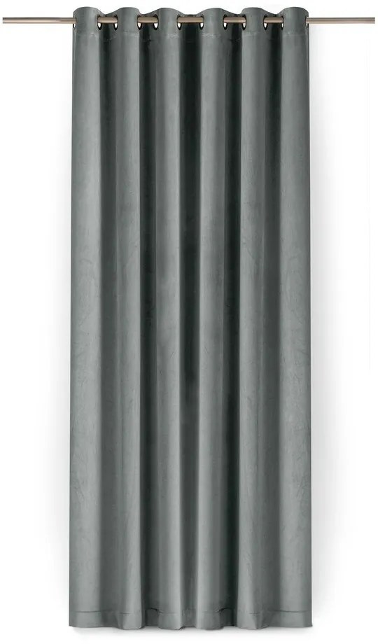 Szürke bársony dimout (részleges sötétítő) függöny 530x270 cm Velto – Filumi