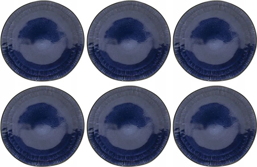 Uzsonnás Tányér Nagy 27 cm 6 Db-os Szett Black Jeans Navy Kerámia