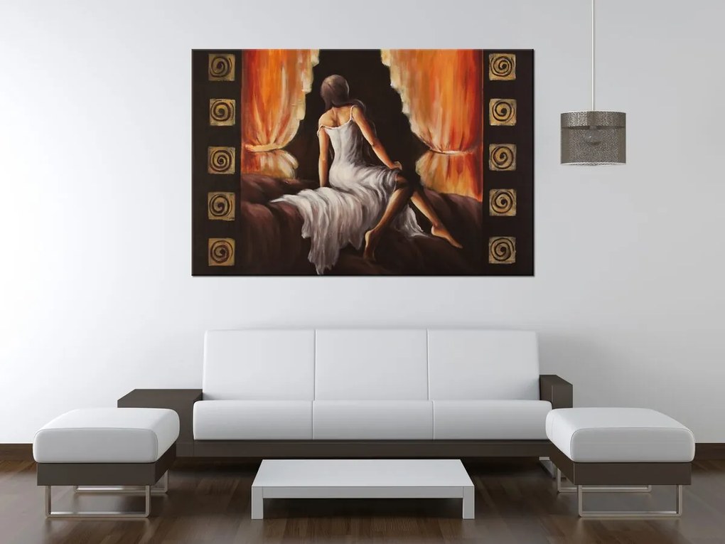 Gario Kézzel festett kép Szép lány Méret: 120 x 80 cm