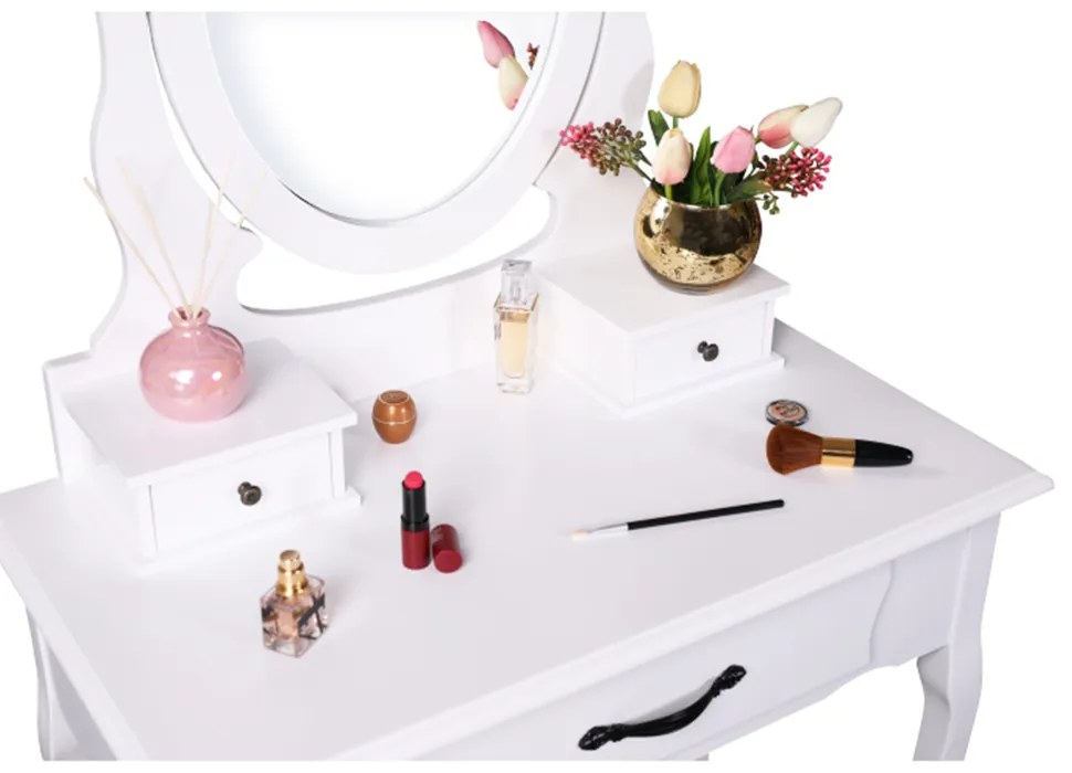 Dekoratív asztal székkel LINET NEW, fehér