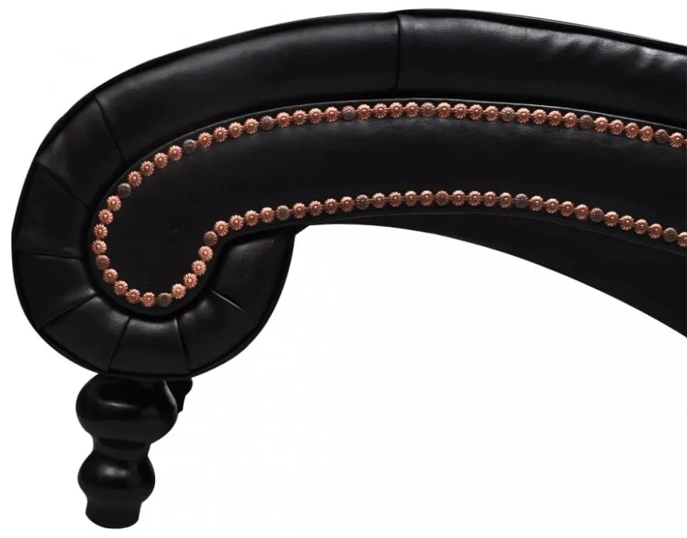 Sötétbarna műbőr dívány gombokkal