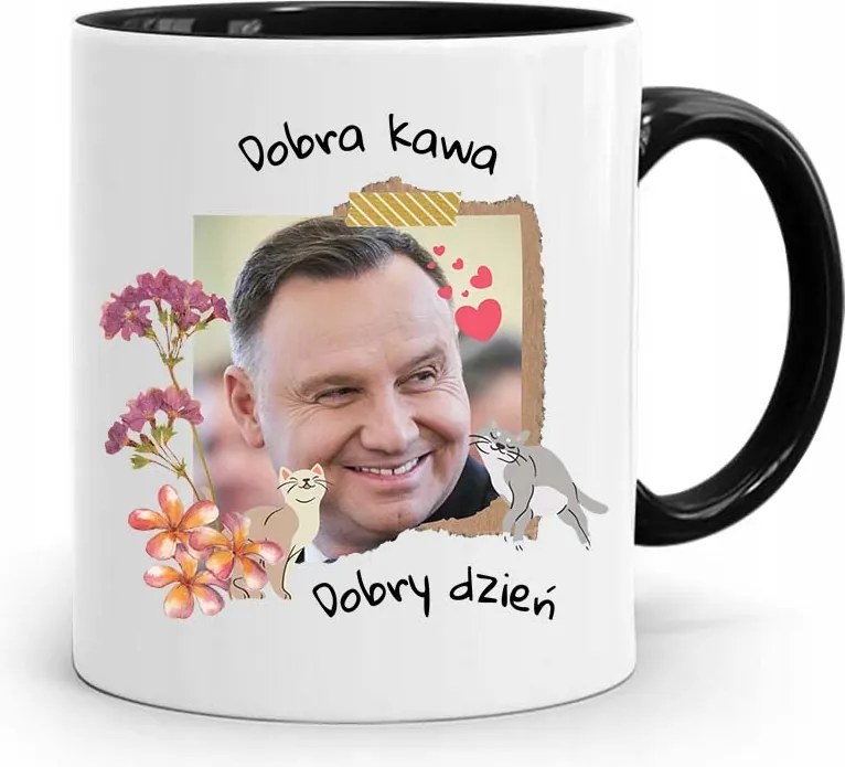 Bögre Fekete Elnök Andrzej Duda Jó Kávé