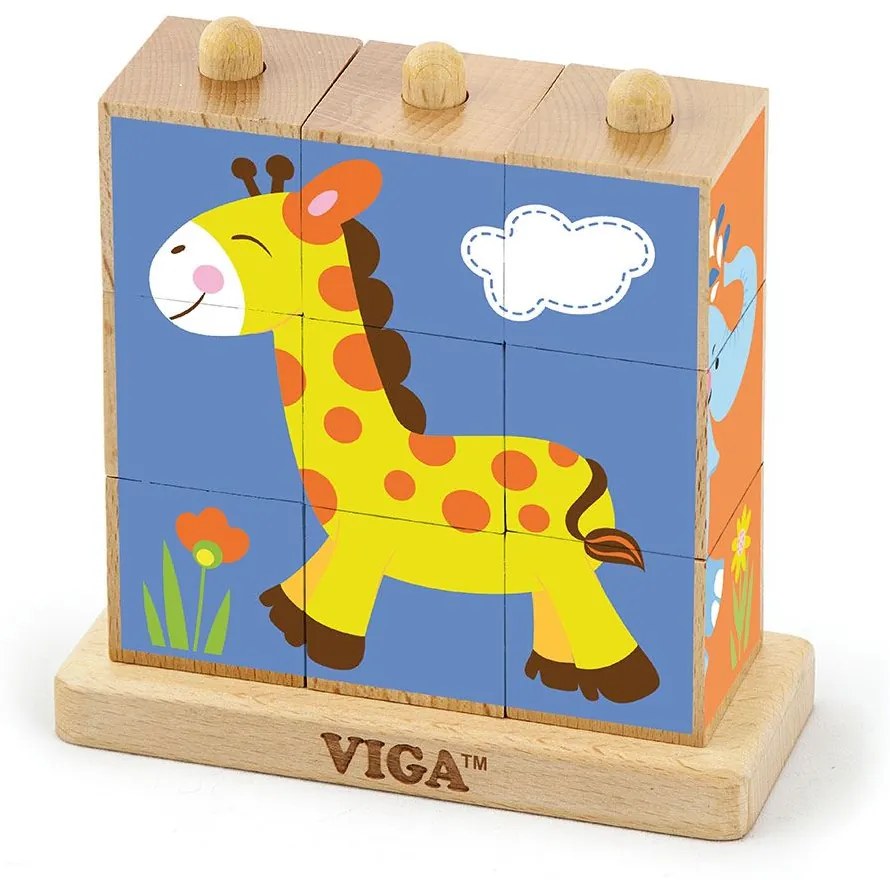 Fa pálcikás képes kockák Viga Zoo