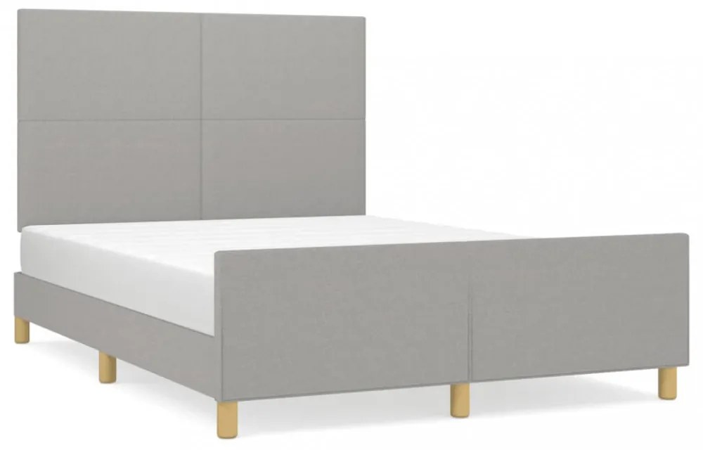 világosszürke szövet ágykeret matrac nélkül 140x200 cm