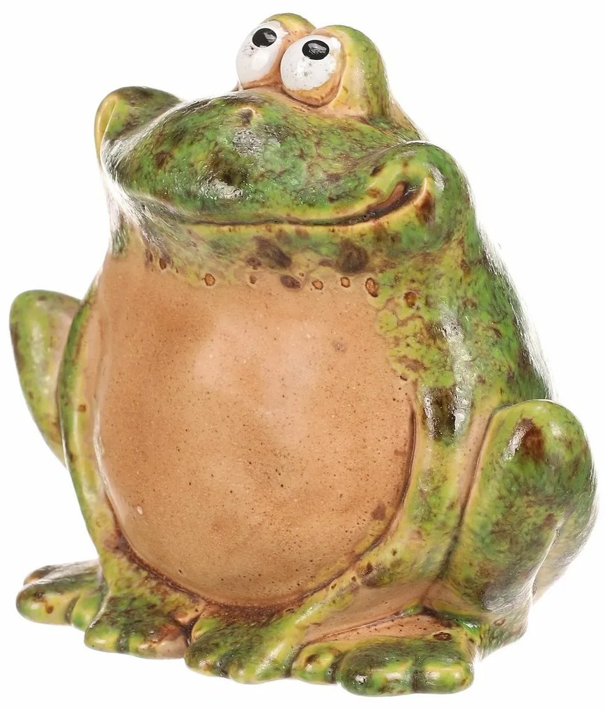 Kerámia kerti dekoráció Cuki béka, 13 x 10 x 12 cm, 13 cm