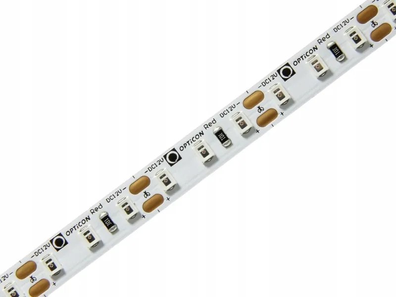 Led Szalag 12V DC 9,6W méter 600 Smd 2835 IP20 8mm Szín Piros Opticon