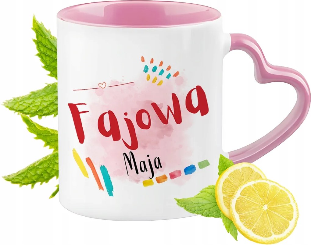 Mai Bögre Rózsaszín Szív Alakú Füllel Kávé Ajándék