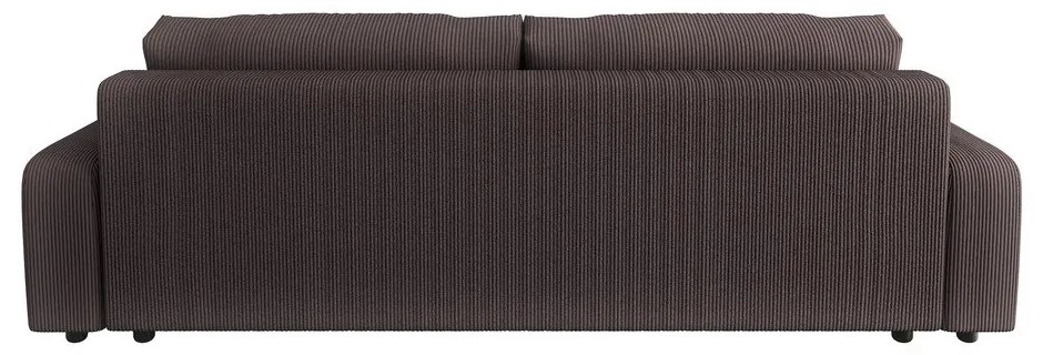 Barna kordbársony kinyitható tárolóhelyes kanapé 234 cm Sara – Ropez