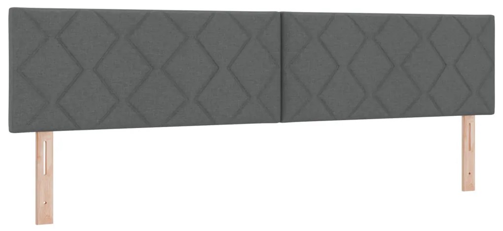 Boxspring Ágy Matracokkal Sötétszürke 200x200 cm Szövet