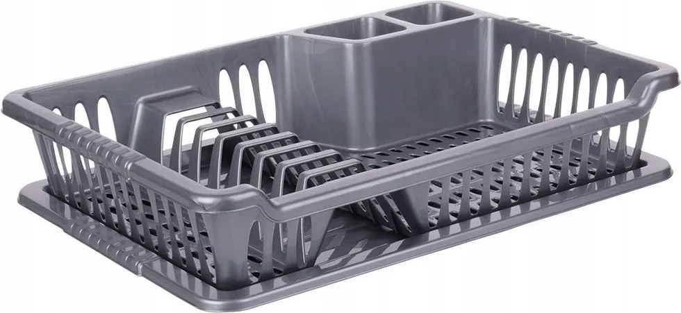 Konyhai edényszárító szürke tányér csepegtető evőeszköz bögrék 40x29