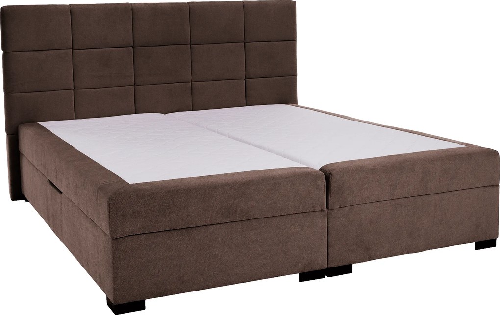 Boxspring ágy, 200x200, barna, APRIL