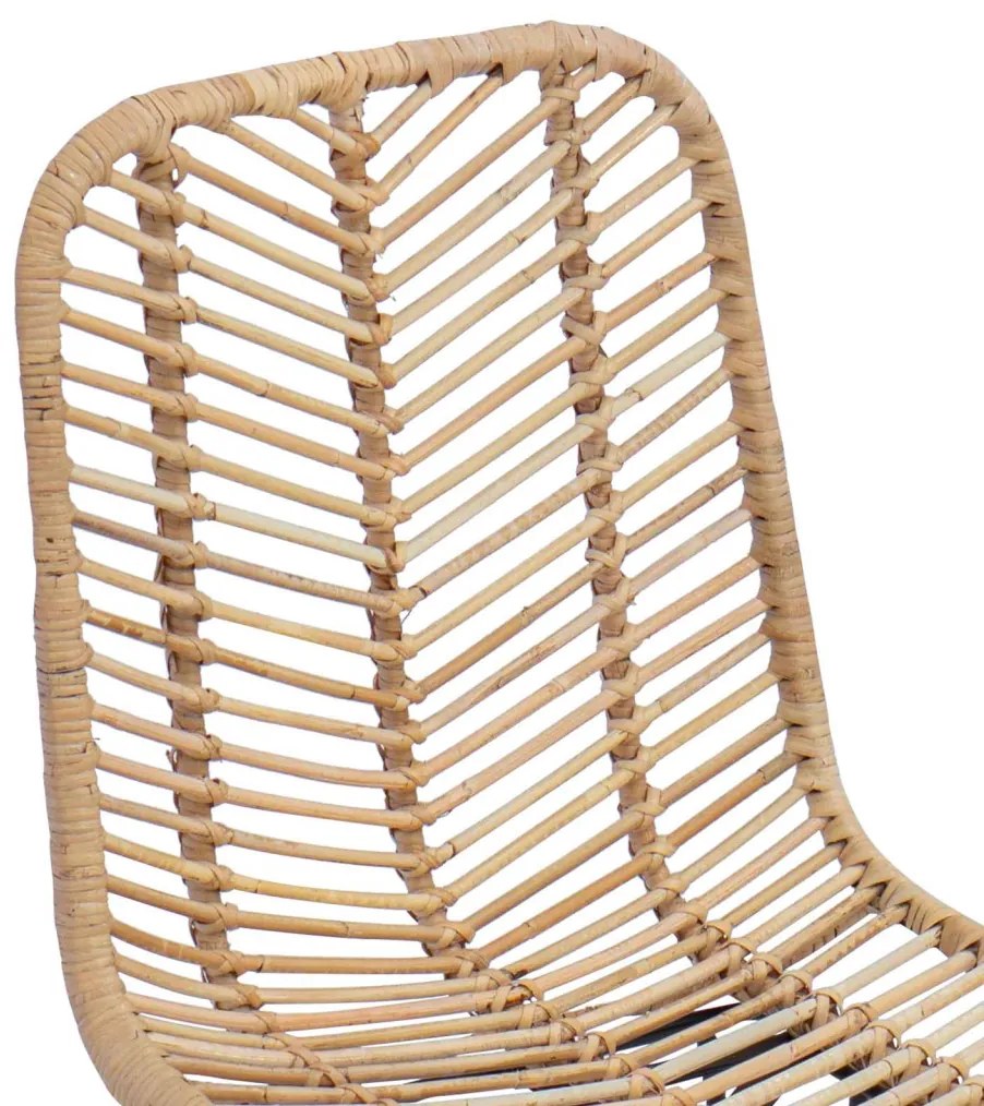 Étkezőszék 2 pcs Természetes 44.5 x 55 x 85 cm Rattan és Vas