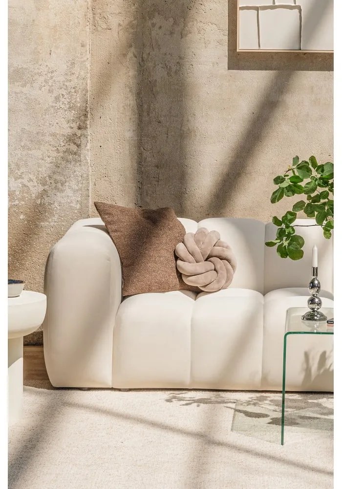 Krémszínű bársony kanapé 225 cm Cube – Bonami Selection