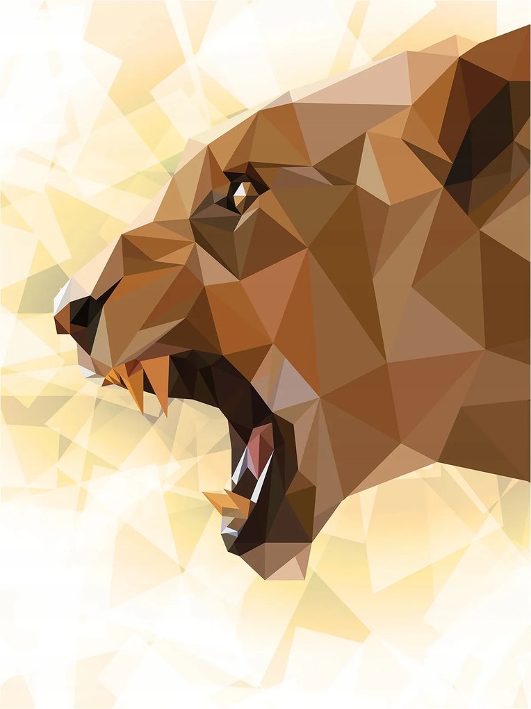 Tapéta Oroszlán geometrikus absztrakt low-poly art deco vinil 184x254 +ragasztó