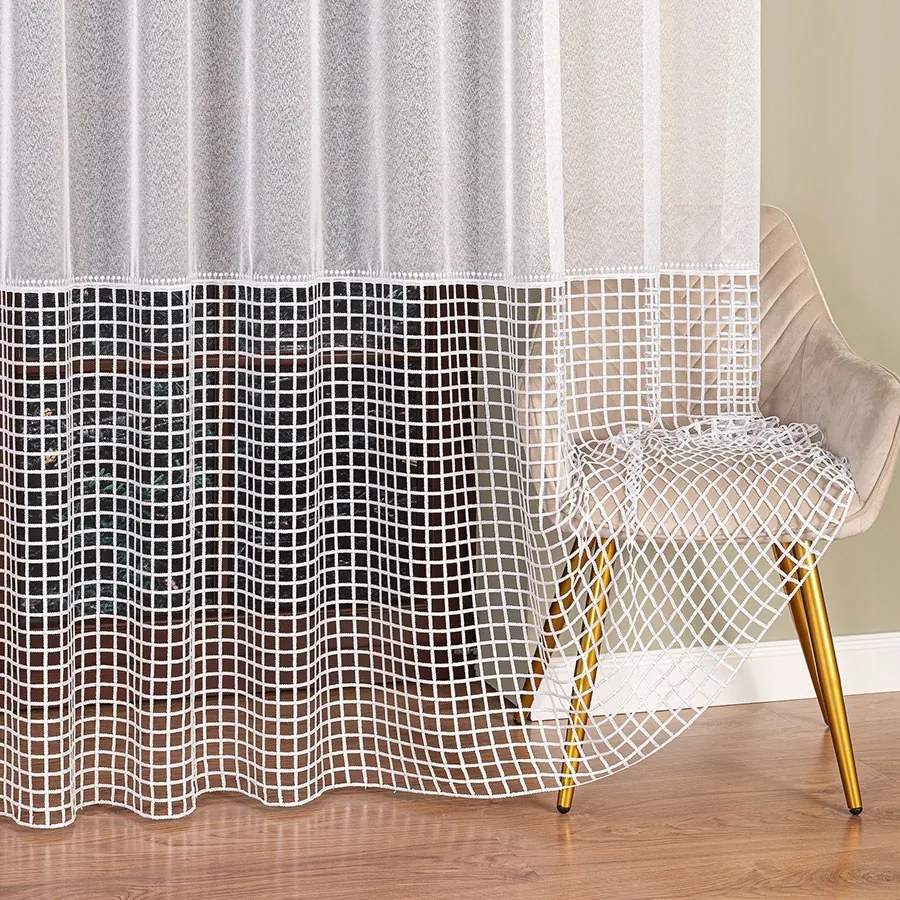 Mg Függöny 81773 Enzo fehér, széles Gipszkarton Fehér 400x250 szalaggal