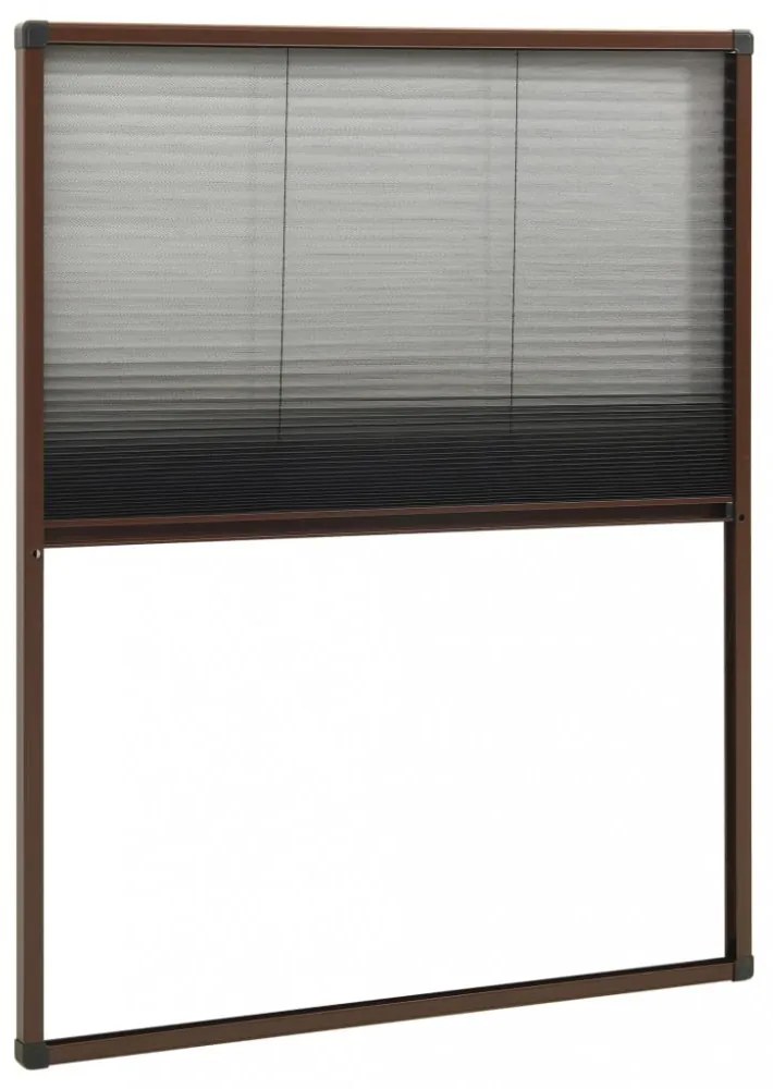 barna alumínium pliszé ablakszúnyogháló 80 x 100 cm