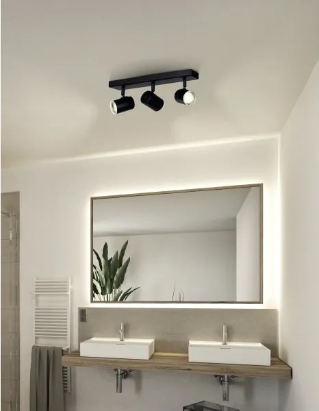 Eglo 901966 - Fürdőszobai spotlámpa CONSUMA 3xGU10/5W/230V IP44 fekete