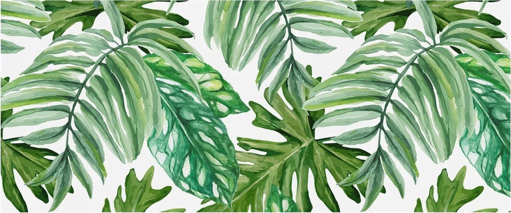 Fotótapéta Flizelin Fal a Hálószobába Egzotikus levelek 250x104 Ragasztó