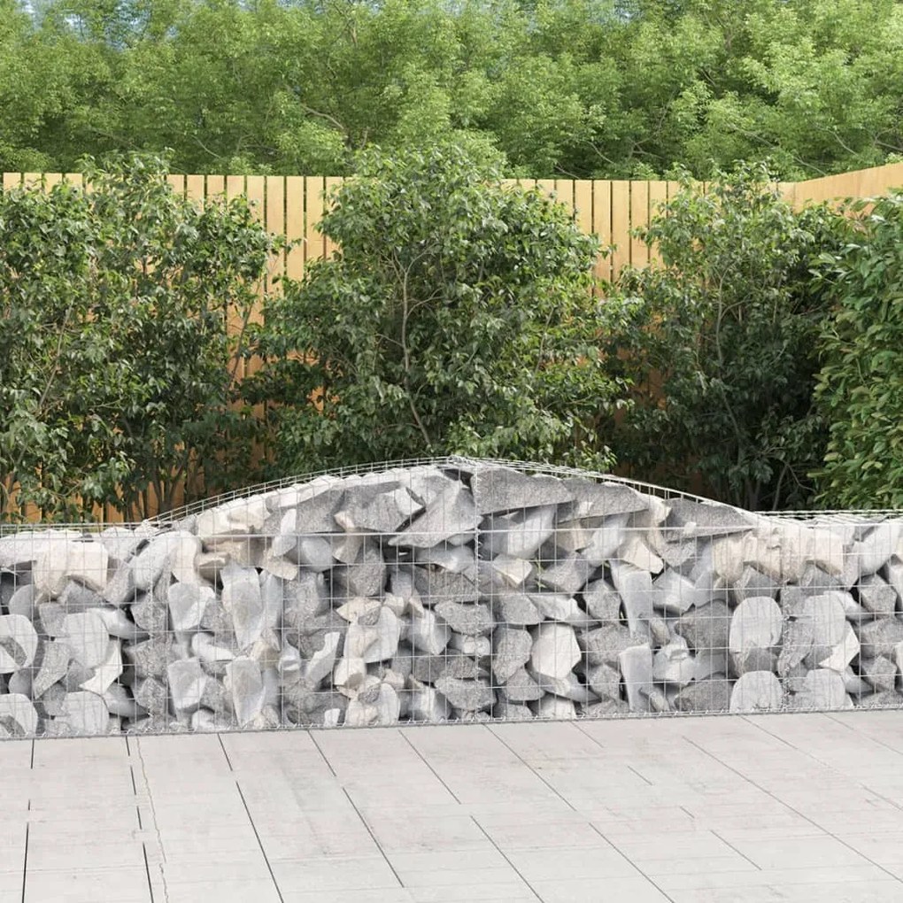 4 db íves horganyzott vas gabion kosár 400x50x60/80 cm