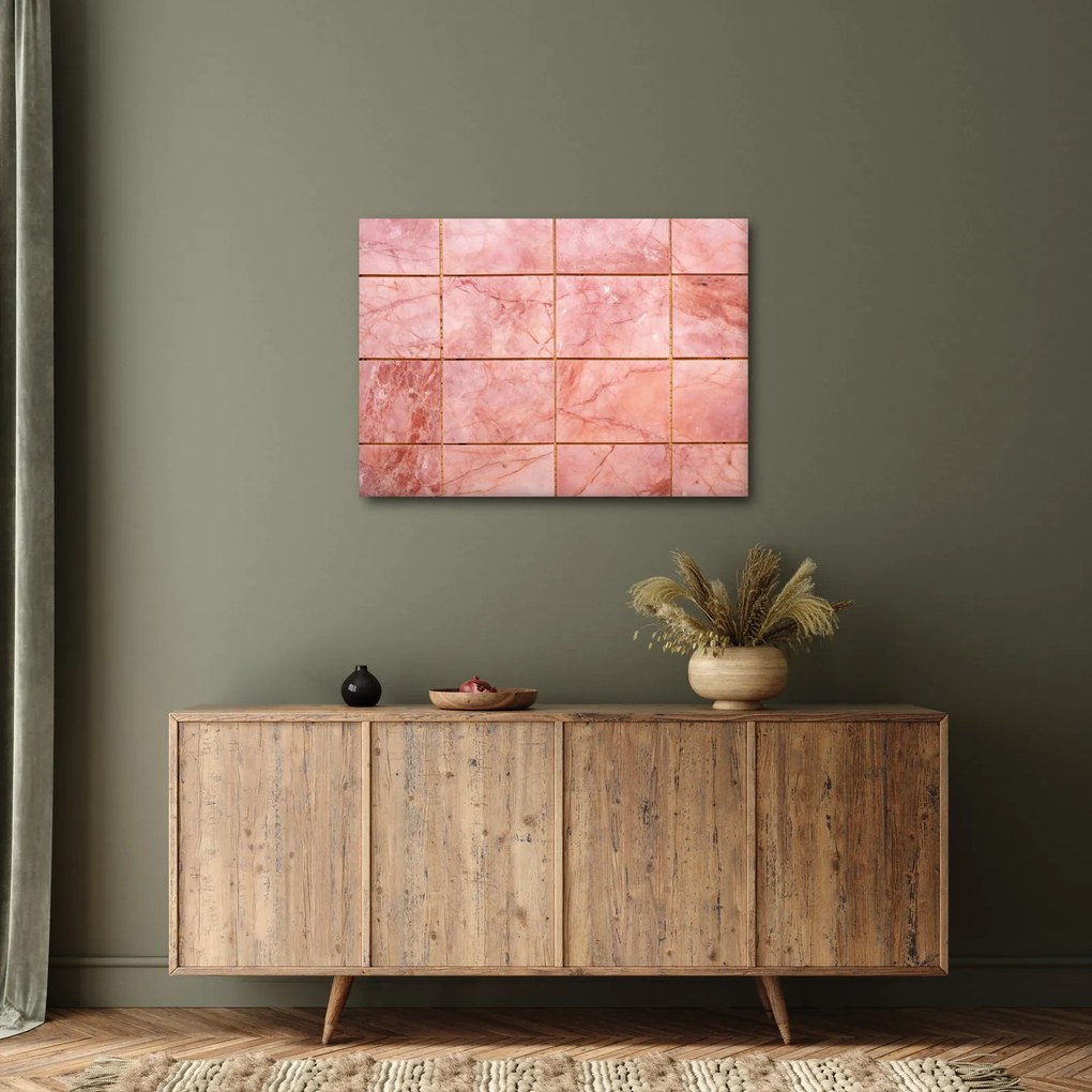 Kép - Rózsaszín, márványozott csempe (70x50 cm)