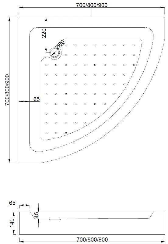 Mexen Rio, szögletes zuhanykabin 70(ajtó)x70(ajtó)x190 cm, 5mm átlátszó üveg, arany profil + fehér zuhanytálca RIO, 863-070-070-50-00-4710