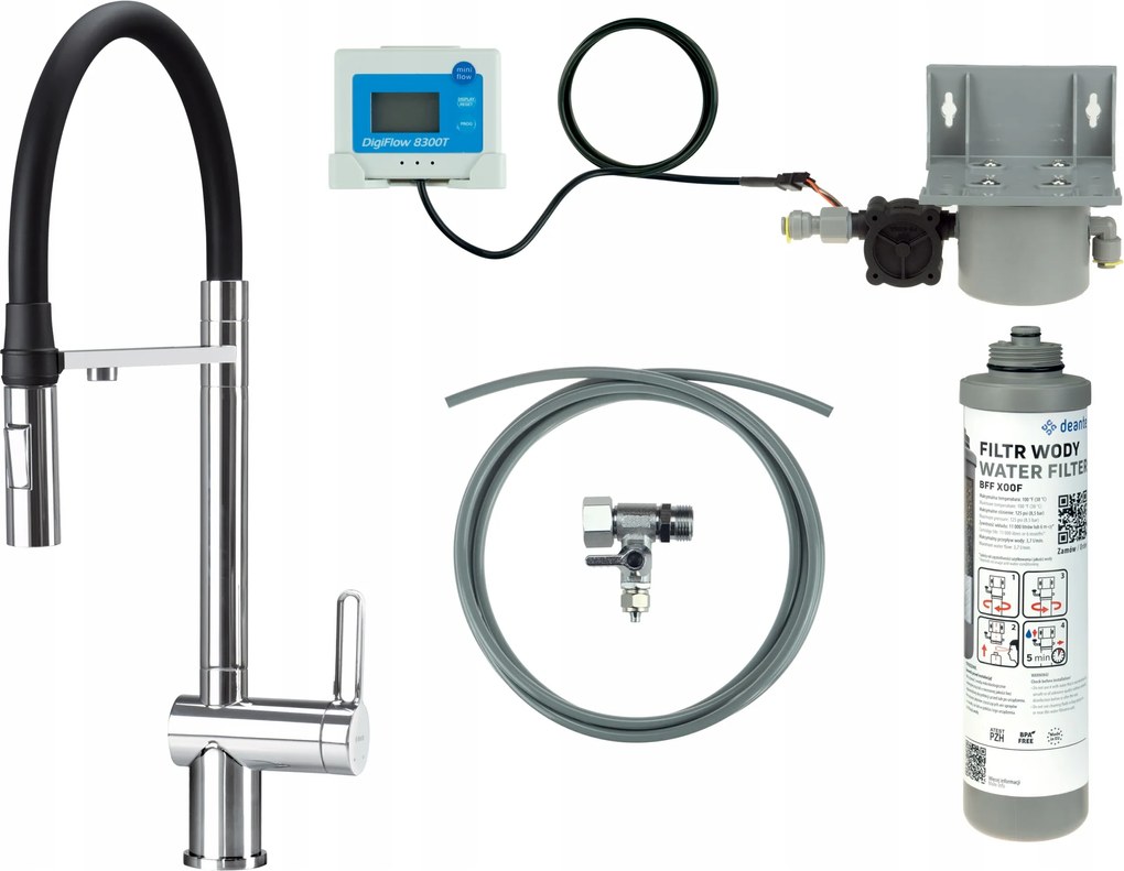Deante Konyhai csaptelep vízszűréssel és rugalmas kifolyócsővel