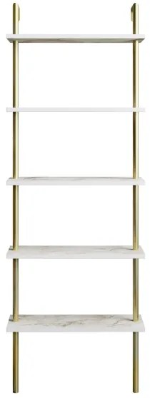 Könyvespolc PAULA 174x60 cm fehér/arany