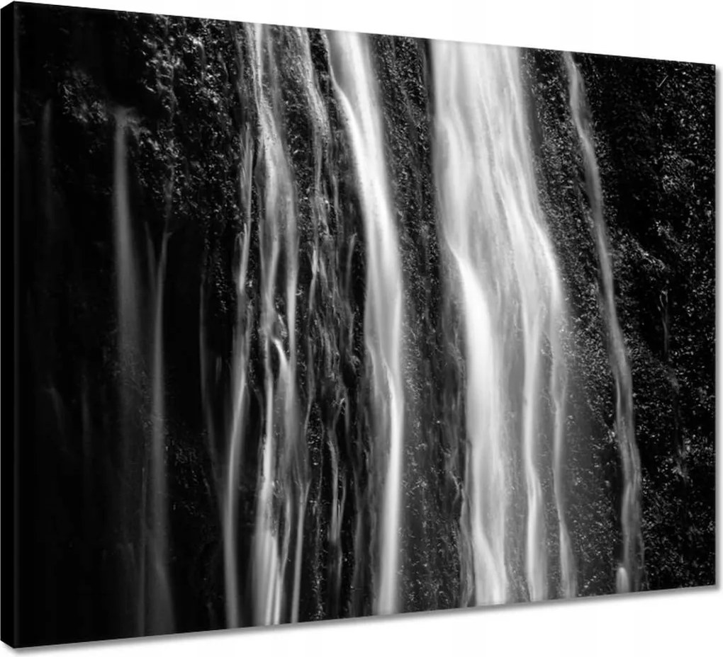 Vászonkép 50x40 Vízesés Fekete-fehér