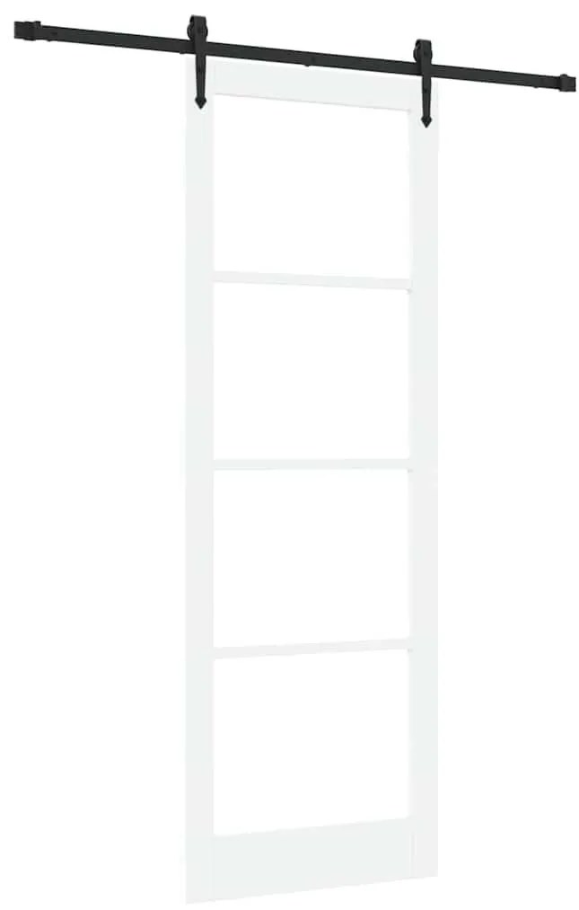 Egyszerű Csúszó Ajtó Fehér 83 x 232 cm Fa és fém