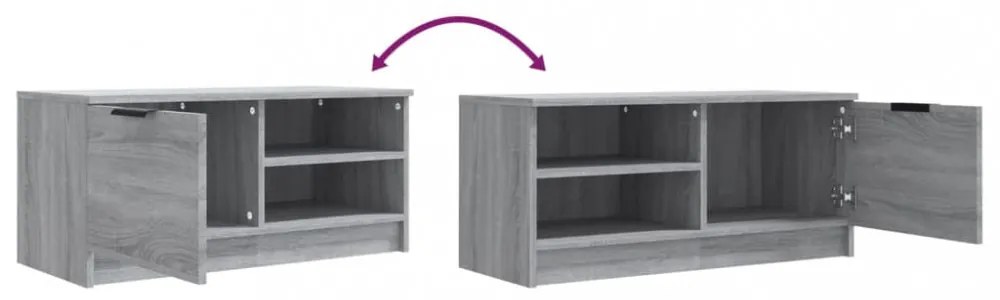 2 db szürke sonoma színű szerelt fa TV-szekrény 80x35x36,5 cm
