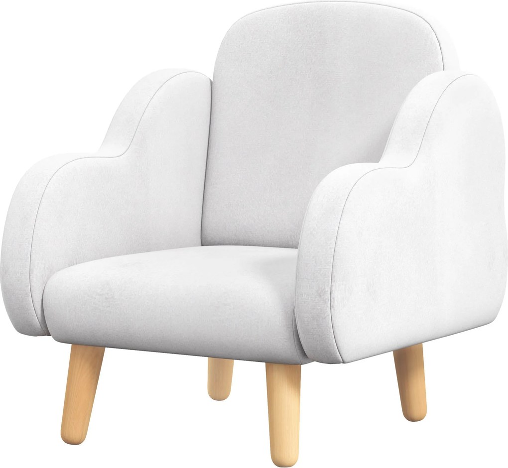 ZONEKIZ Gyermek Karosszék - Felhő Formájú Babakarosszék Szuper Puha Tapintással és 4 Lábbal 18-36 Hónapos Gyermekeknek, 40 kg-ig terhelhető, 46x51x55