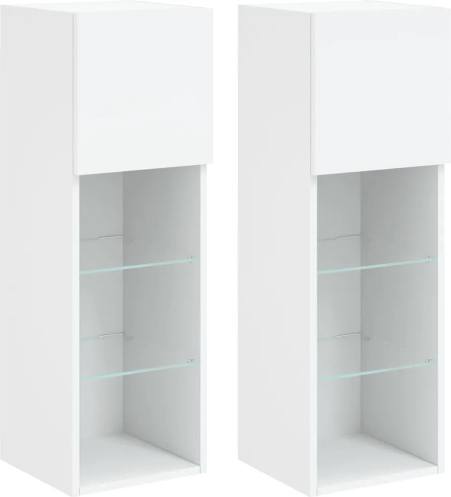 vidaXL 2 db fehér TV-szekrény LED-világítással 30,5 x 30 x 90 cm