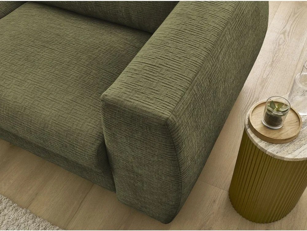 Zöld zsenília kinyitható kanapé mindennapos alvásra 240 cm Hugo – Bobochic Paris