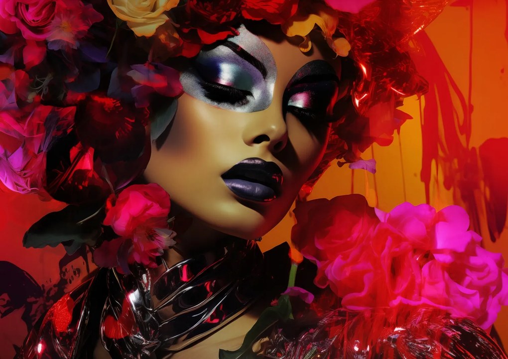 Poszter 84,1x59,4cm Virágos díva