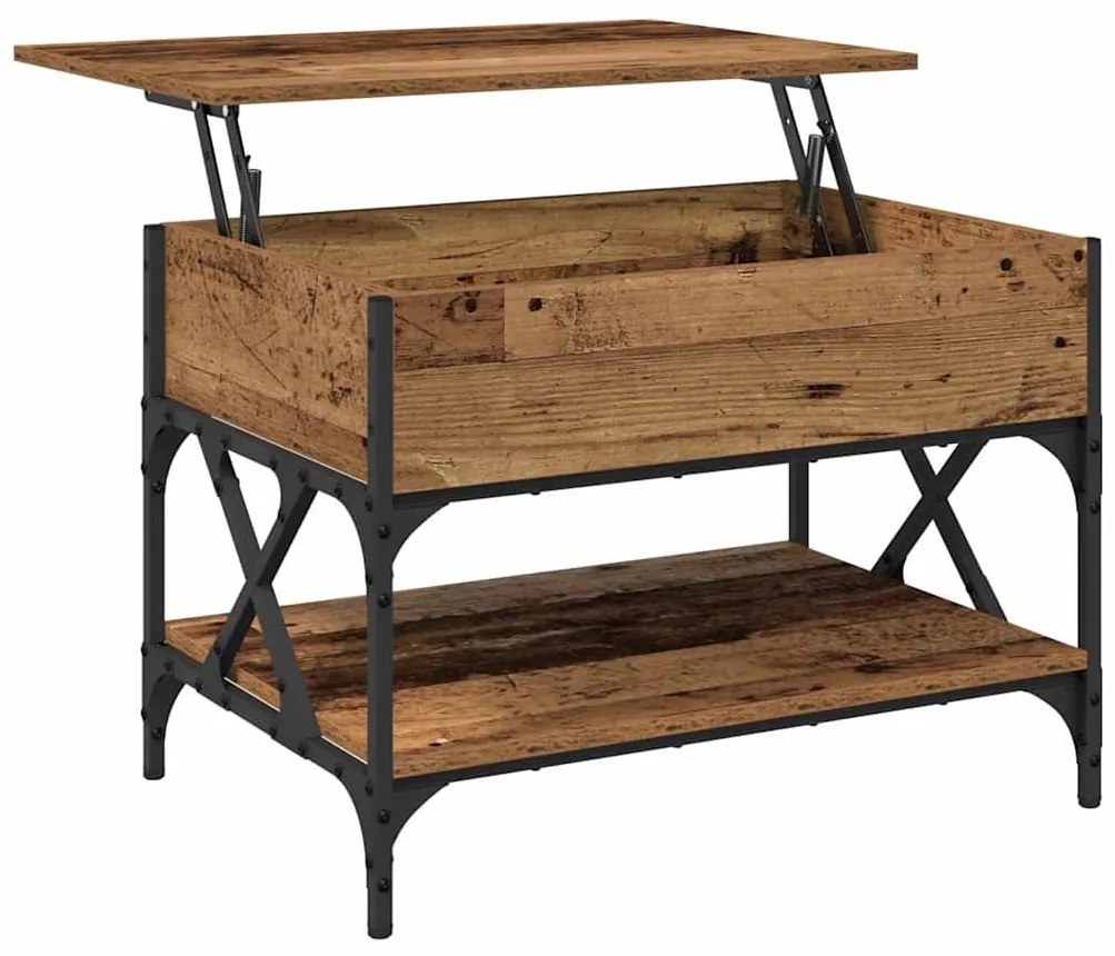 vidaXL Dohányzóasztal Öreg fa 70x50x50cm Faanyag