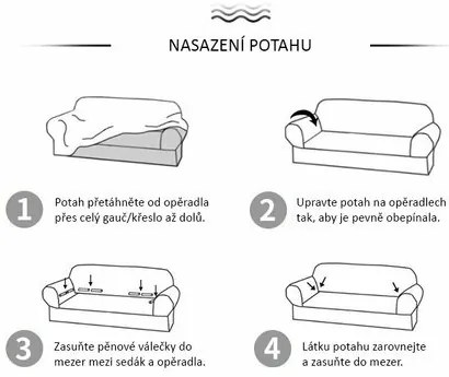 4Home Elegant multielasztikus fotelhuzat kék , 90-140 cm + párnahuzat ingyen, 90-140 cm