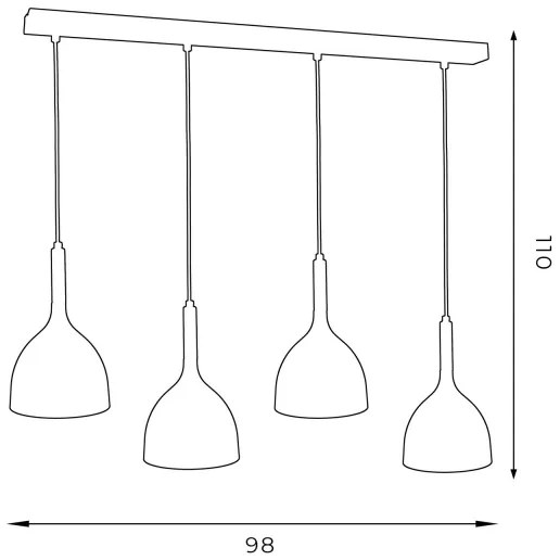 Csillár zsinóron NOAK WOOD 4xE27/60W/230V