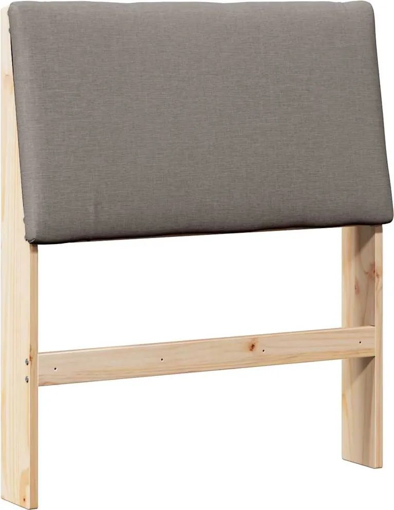 vidaXL Kárpitozott fejtámla Tópszínű 80 cm Tömör fenyőfa