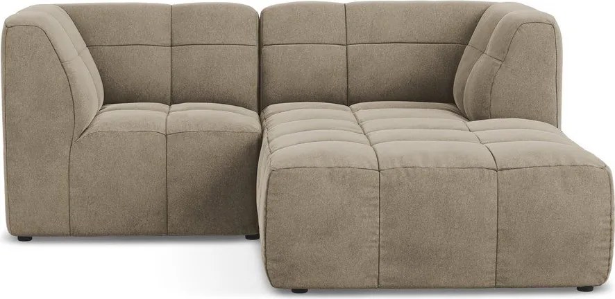 Barna bársony sarokkanapé (jobb oldali-heverő résszel) Aloha – Makamii