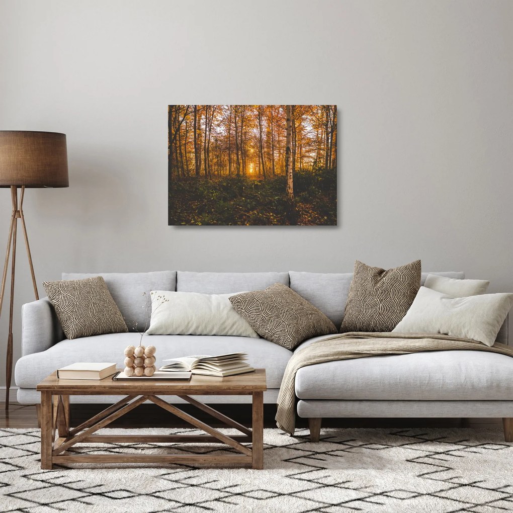 Egy őszi erdő képe (üvegen) (70x50 cm)