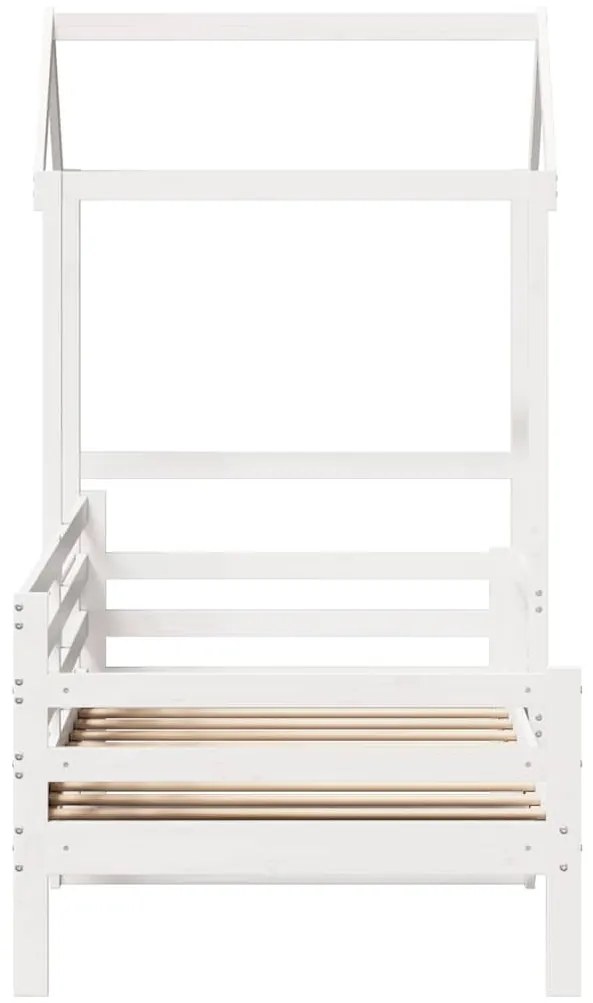 fehér tömör fenyőfa kanapéágy tetővel 80 x 200 cm